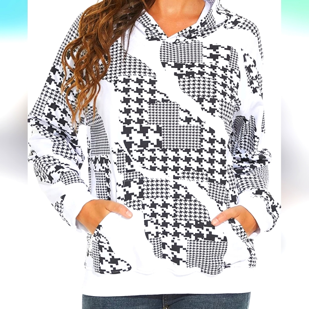 Womens Hoodies Pullover Drawstring Hoodie Winter Fall Pullover Long Sleeve - Picture 1 of 4